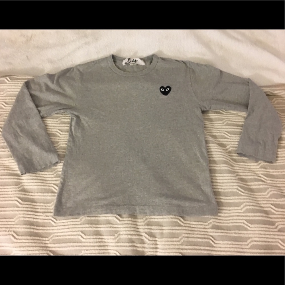 Comme des Garçons PLAY Long Sleeved Shirt: Grey